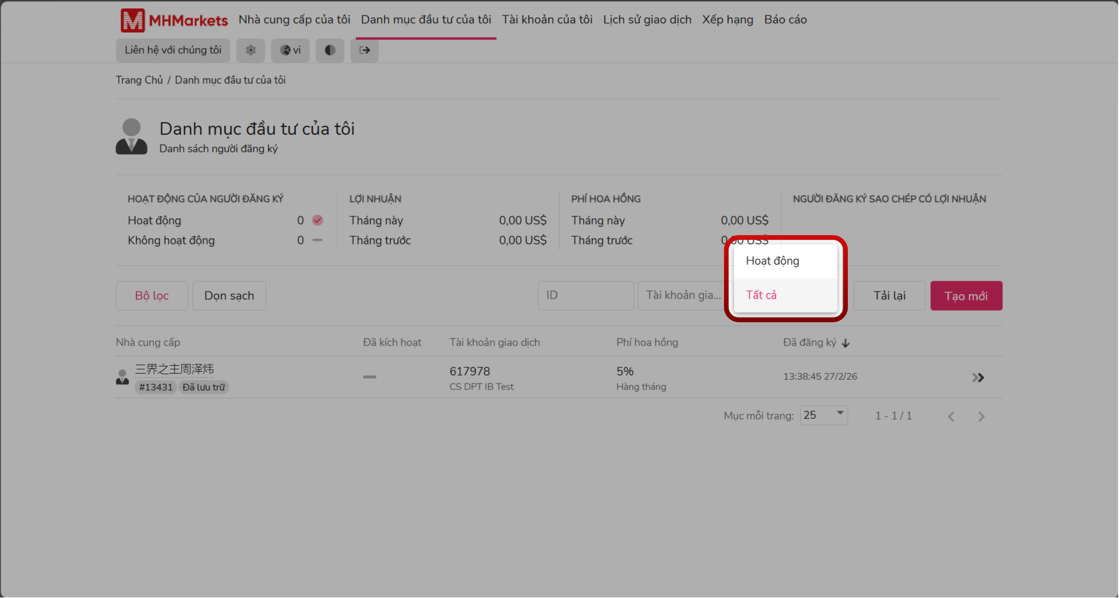 Nhà đầu tư đang kiểm tra các đăng ký giao dịch xã hội (social trading) đang hoạt động của họ.